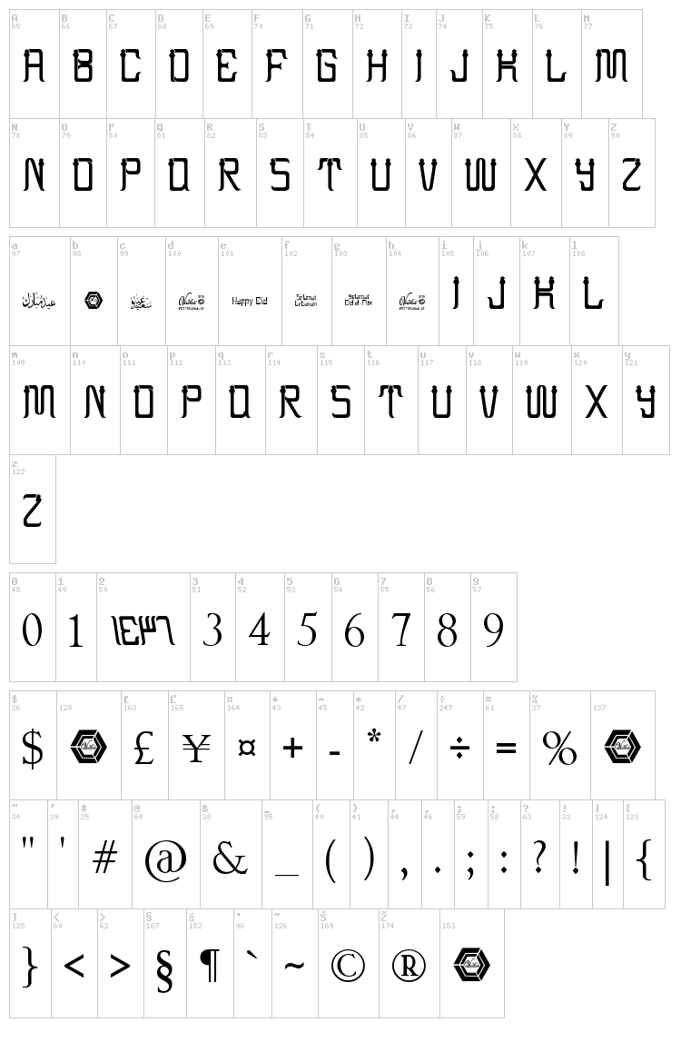 Eid al-Fitr 2 font map